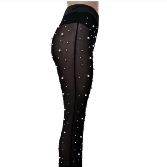 Hot & Delicious Sheer Mesh Pearl Pants - Perfect for Any Event! - Picture 3 of 11